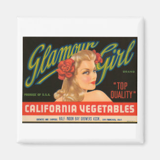 Glamour Girl California Vegetables Vintage Crate L Magnet