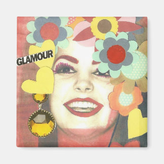Glamour Girl Mixed Media Magnet
