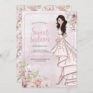 Glamour Girl Sweet Sixteen Birthday Invitation