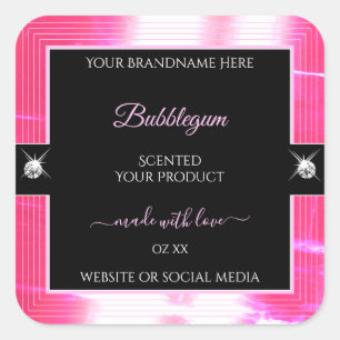 Glamour Girly Pink Black Brilliants Product Label
