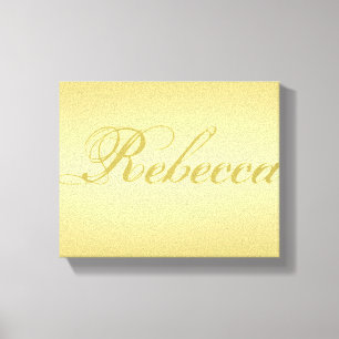 Glamour gold background Personalised Template Name Canvas Print