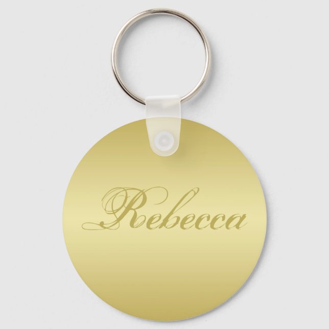 Glamour gold background Personalized Template Name Key Ring (Front)