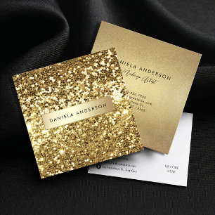 Glamour Gold Glitter and Luxury  Square Business Card