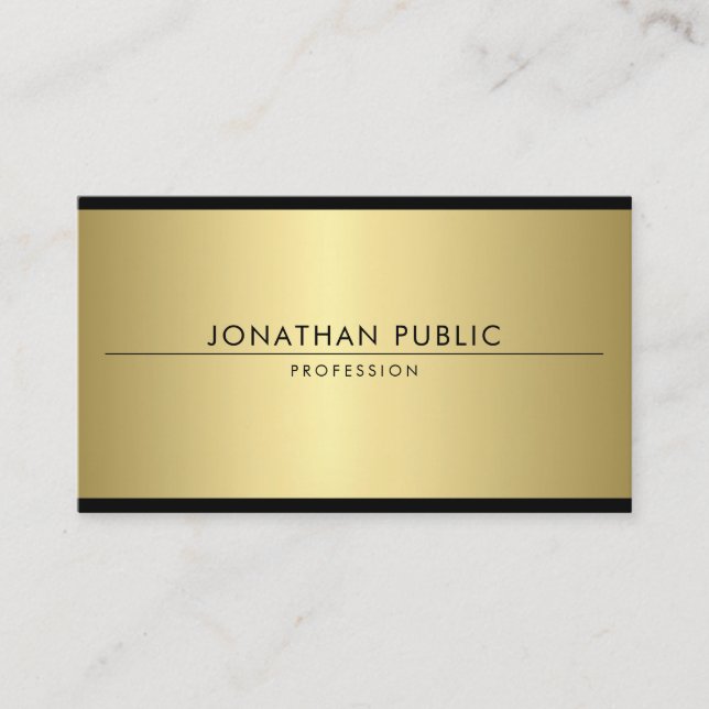 Glamour Gold Look Modern Elegant Simple Template Business Card (Front)