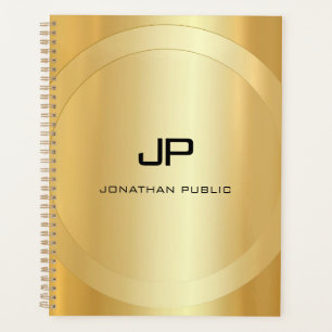 Glamour Gold Look Monogram Template Personalised Planner