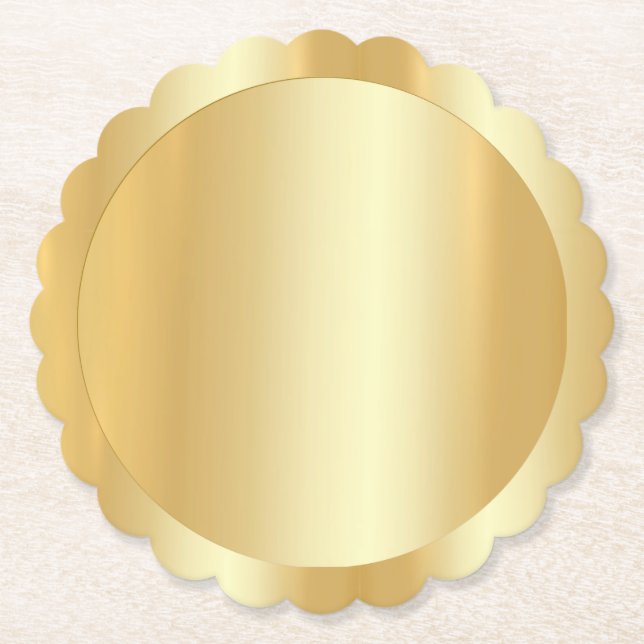 Glamour Gold Look Trendy Modern Elegant Blank Paper Coaster (Front)