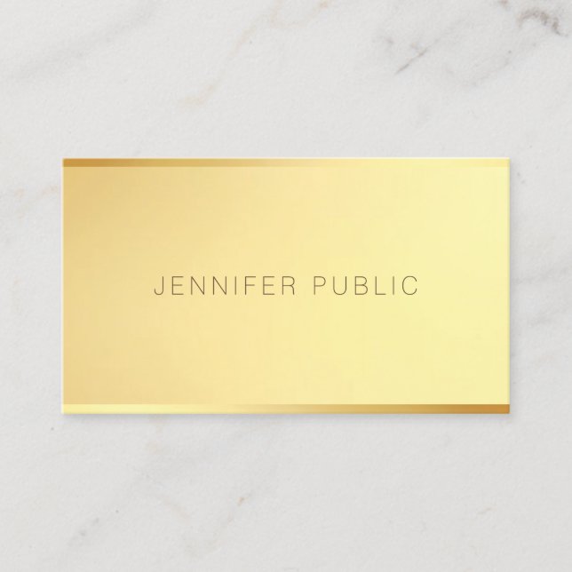 Glamour Gold Modern Elegant Minimalist Template Business Card (Front)