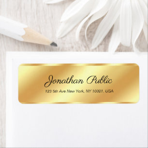 Glamour Gold Template Modern Return Address