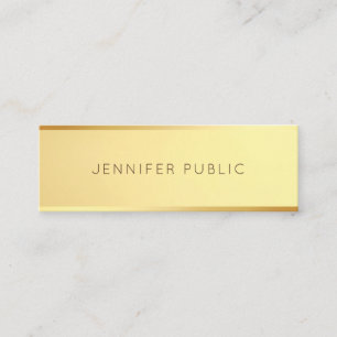 Glamour Gold Template Trendy Elegant Minimalist Mini Business Card