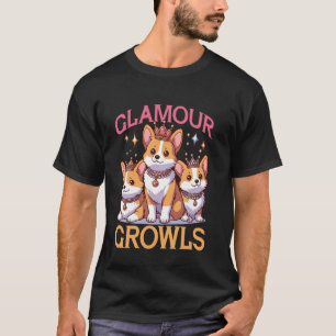 Glamour Growls Corgi Royalty Sparkle T-Shirt