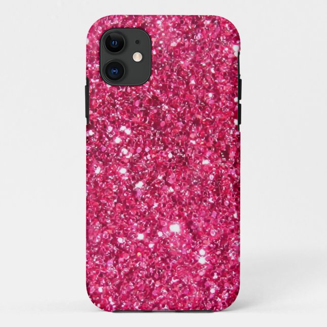 Glamour Hot Pink Glitter Case-Mate iPhone Case (Back)