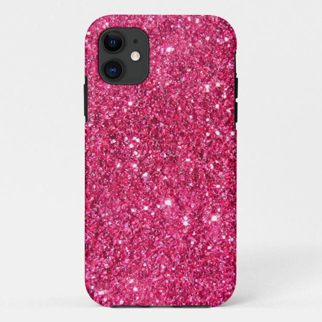 Glamour Hot Pink Glitter Case-Mate iPhone Case (Back)