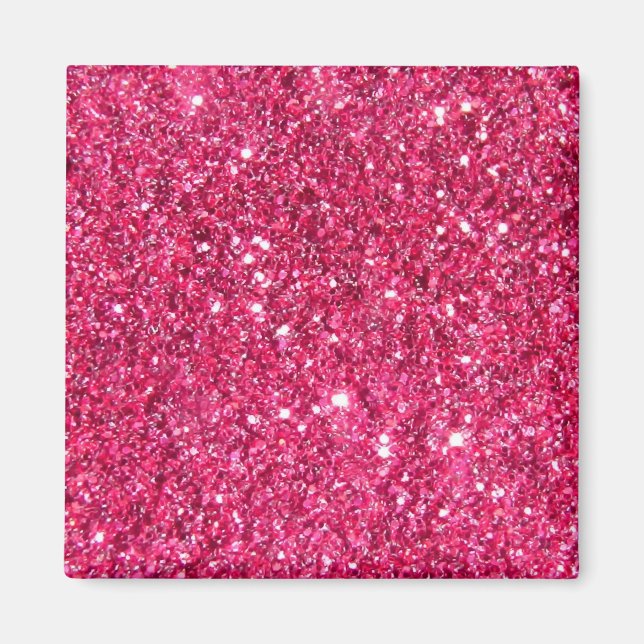 Glamour Hot Pink Glitter Magnet (Front)