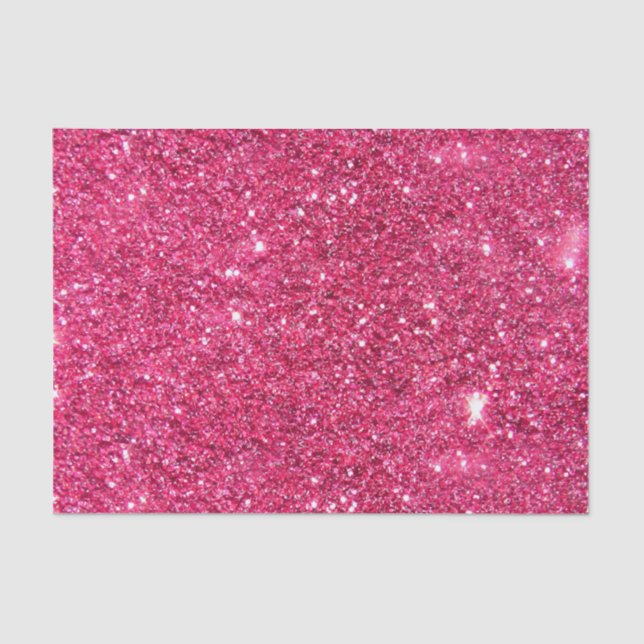 Glamour Hot Pink Glitter Tissue Paper (Front)