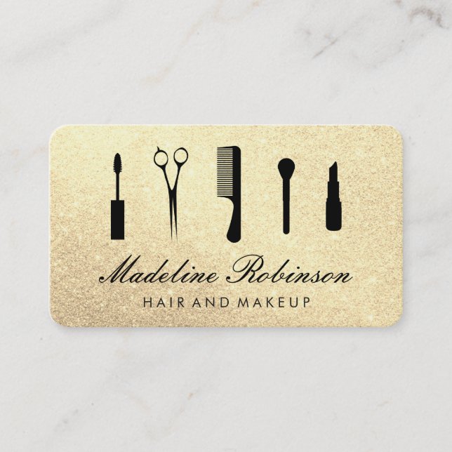 Glamour Kit with Elegant Glitter Business Card (Front)