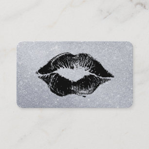 Glamour Lipstick Kiss Glitter Business Card