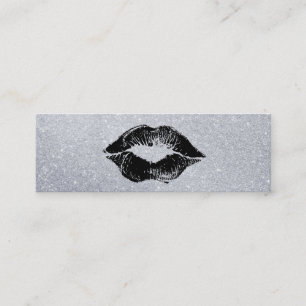 Glamour Lipstick Kiss Glitter Mini Business Card