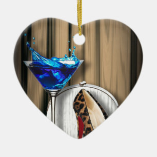 glamour martini cocktail party girl stilletos ceramic tree decoration