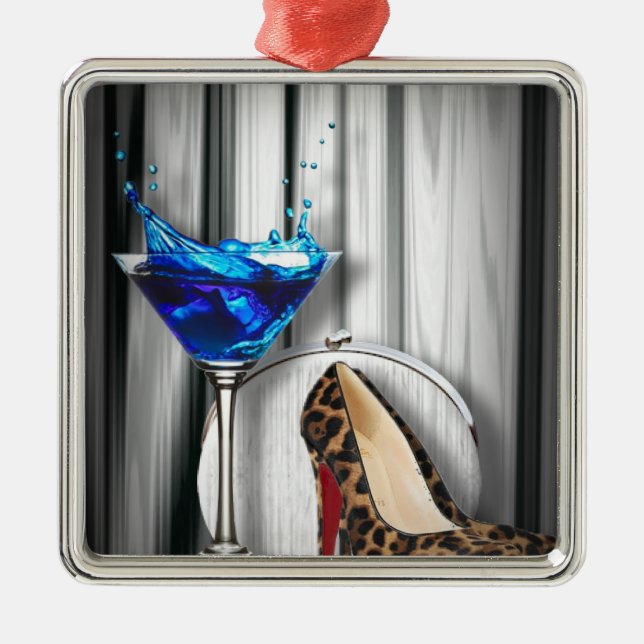glamour martini cocktail party girl stilletos metal tree decoration (Front)