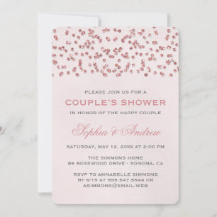 Glamour Pink Confetti Couple's Shower Invitation