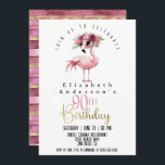 Glamour Pink Flamingo 90th Birthday Invitation<br><div class="desc">Glamour Pink Flamingo 90th Birthday Invitation For Women.  Easy To Change The Sample Text To Your Own By Clicking Personalise.  Click Personalise/Edit With Design Tool To Change The Font Type,  Font Colour,  Font Size Or To Add/Delete/Change The Text Or Design Elements.</div>
