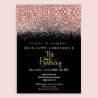 Glamour Pink Jewelled Glitter 21st Birthday
