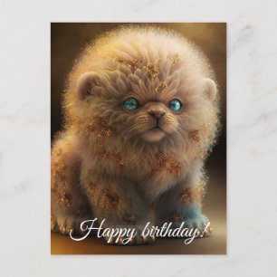 Glamour Puppy Lion.  Postcard