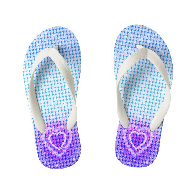 Glamour Purple Blue Gradient  Kid's Jandals (Footbed)