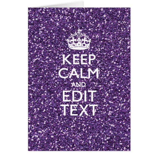 Glamour Purple Keep Calm Personalised (Front)