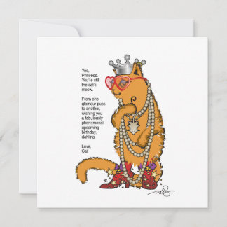 Glamour Puss Bestie Birthday Wish Invitation