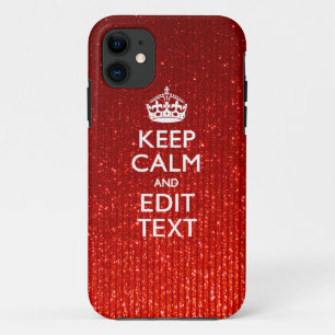 Glamour Red Festive Personalised Keep Calm iPhone 11 Case