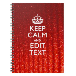 Glamour Red Festive Personalised Keep Calm Spiral Notebook
