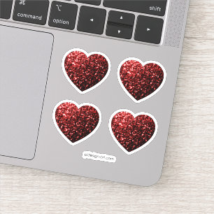 Glamour Red Glitter sparkles Hearts