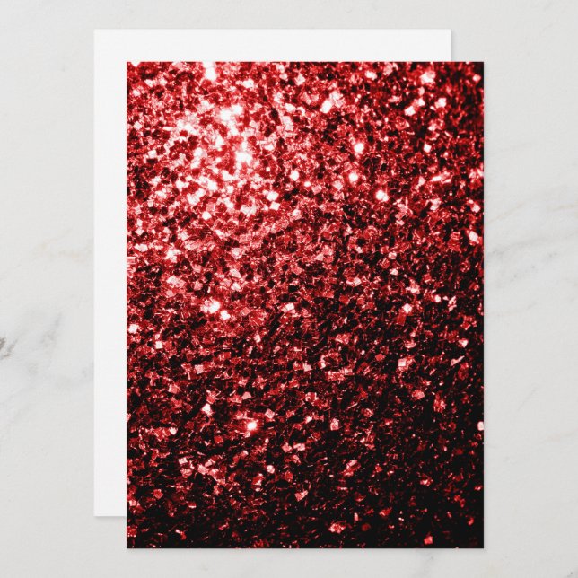 Glamour Red Glitter sparkles Personalise Invitation (Front/Back)