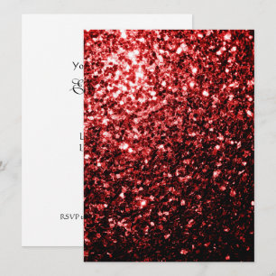 Glamour Red Glitter sparkles Personalise Invitation