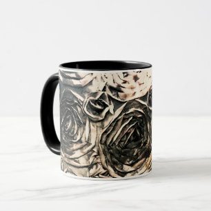 Glamour Roses Gold Bronze Rustic Floral Glam Mug