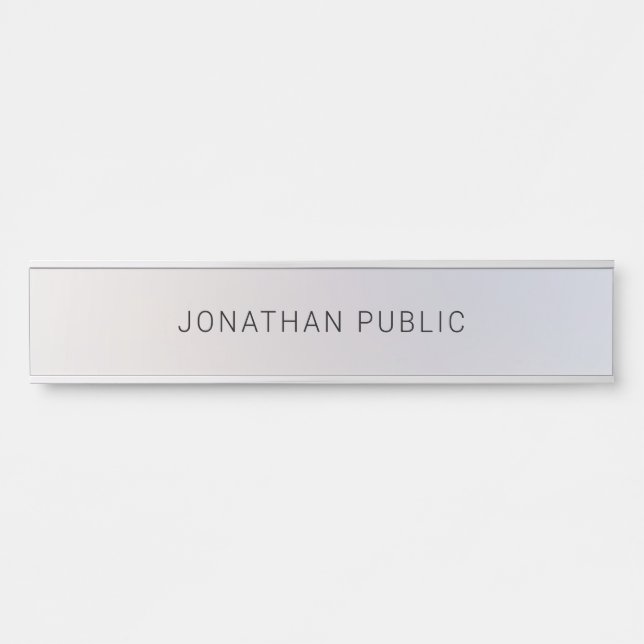 Glamour Silver Template Elegant Minimalist Modern Door Sign (Front)