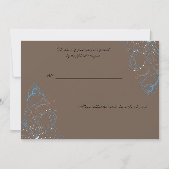 Glamour Swirls - rsvp card (Front)