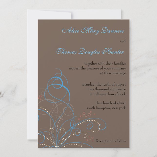 Glamour Swirls - Wedding invitation card (Front)