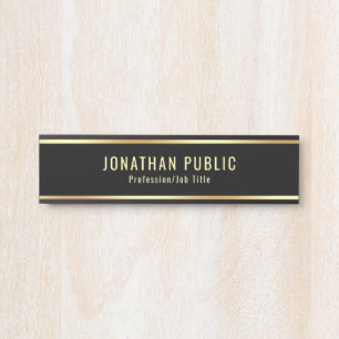 Glamour Template Black And Gold Trendy Modern Door Sign