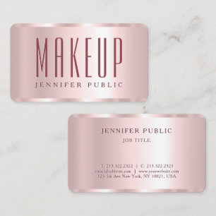 Glamour Template Rose Gold Luxurious Makeup Business Card