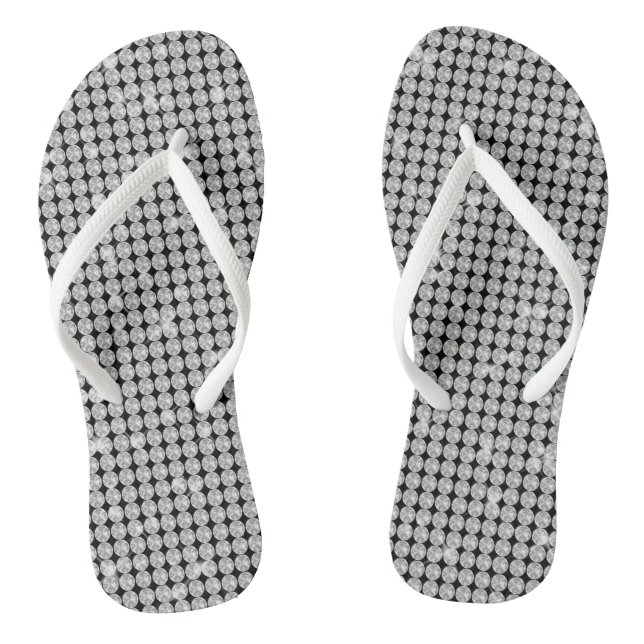 Glamour White Diamond  Jandals (Footbed)