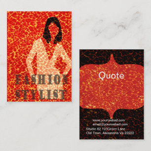 Glamour Woman on Safari Red Leopard Print Business Card