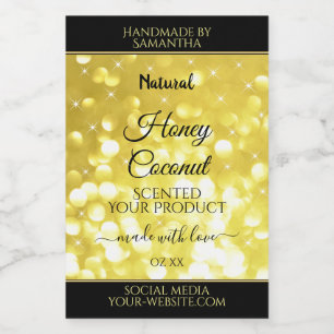 Glamour Yellow Gold Sparkle Glitter Product Labels