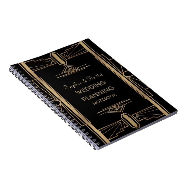 Glamourous 1920's Great Gatsby Art Wedding Planner Notebook (Right Side)