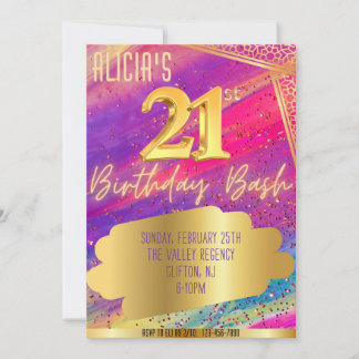 Glamourous 21st Birthday Party Invitation
