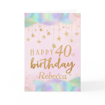 Glamourous 40th Birthday Gold Glitter