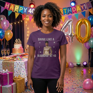 Glamourous 40th Birthday Photo T-Shirt