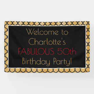 Glamourous 50th Birthday Banner