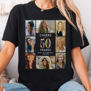 Glamourous 50th Birthday Photo Collage T-Shirt